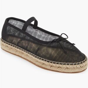 Loeffler Randall Kayla soft Mary Jane Black Espadrille Flats